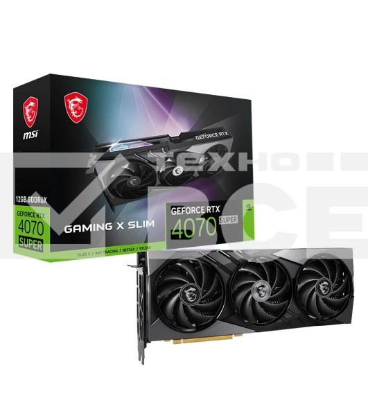 Видеокарта MSI RTX4070SUPER 12G GAMING X SLIM 192bit GDDR6X 2640/21000 HDMIx1 DPx3 HDCP Ret