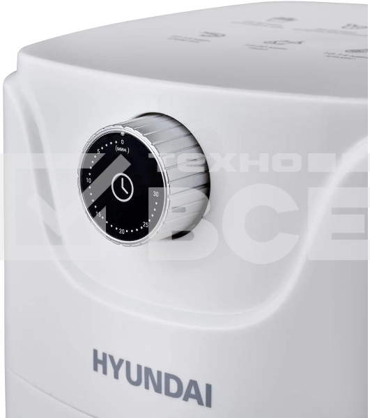 Аэрогриль Hyundai HYF-2052, 1000Вт, белый/черный