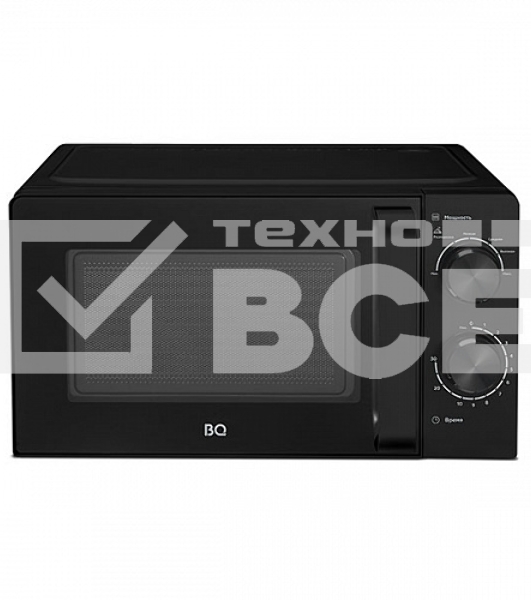 Микроволновая печь BQ MWO-20004SM/W черный, 20 л, 700 Вт, переключатели - поворотный механизм