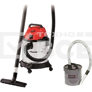 Строительный пылесос Einhell TC-VC 1820 S Kit серебристый/красный, 1250 Вт, уборка сухая/влажная, пылесборник мешок, 20 л
