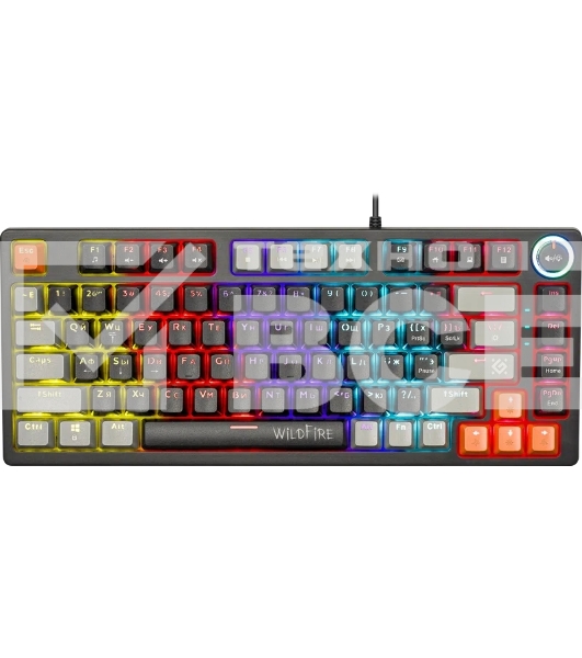 Механическая клавиатура Defender Wildfire GK-213 RU,чер/сер,82кн,TNT розов,1.5м_1