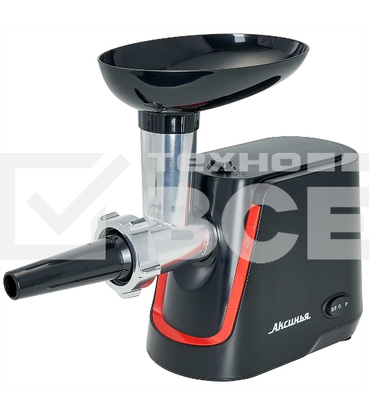Мясорубка электрическая АКСИНЬЯ КС-2000 черный, 2000 Вт, 1.7 кг/мин, реверс, защита от перегрузки, насадки - 4
