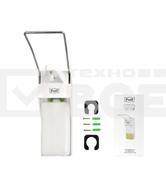 Локтевой дозатор для жидкого мыла и дез. растворов, 1000 мл Puff-8197 пластиковый