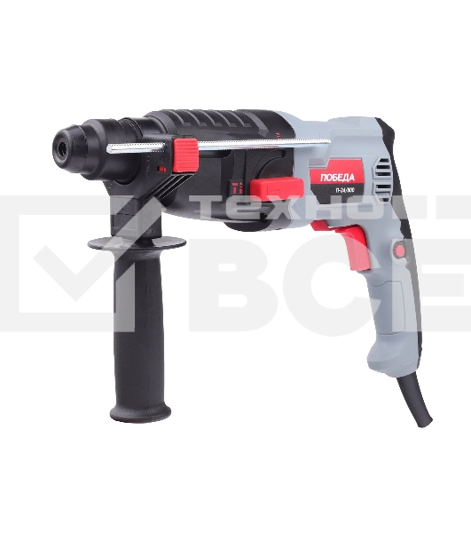 Перфоратор ПОБЕДА П-24/800, SDS+, 800Вт, 1200об/мин, 5300уд/мин, макс. диаметр бурения 24мм, дополнительная рукоятка, глубиномер, кейс