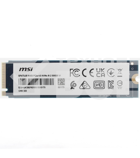 Накопитель SSD MSI PCIE 4.0 NVME M.2 500Gb SPATIUM M450 500Gb V1
