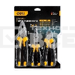 Набор плоскогубцев Deli DL2008Z-3 8-дюймовые комбинированные плоскогубцы, 6-дюймовые длинногубцы, 6-дюймовые диагональные плоскогубцы. Высокоуглеродистая сталь. Двухкомпонентная ручка, фото2