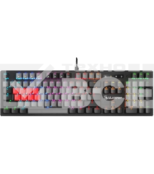 Клавиатура проводная A4Tech Bloody B820R Dual Color механическая черный/серый USB for gamer LED