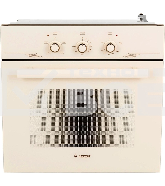 Встраиваеммый газовый духовой шкаф Gefest ДГЭ 621-01 В1, 52л, дверца с 2 стеклами, кремовый