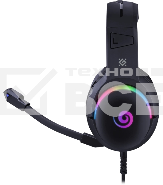 Гарнитура Defender Debor чёрный, проводная, USB, подсветка