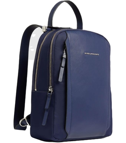 Рюкзак женский Piquadro Lyra CA5566W92T/BLU темно-синий нейлон/натур.кожа
