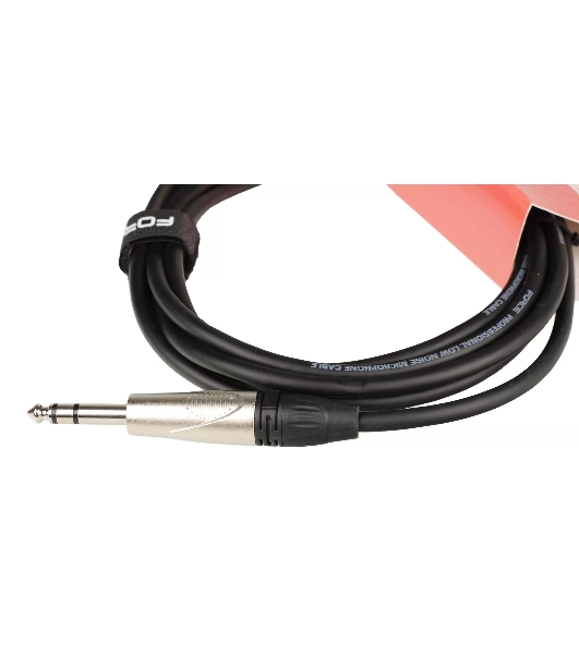 Кабель аудио FORCE FLC-101/31/4' TRS Jack - 1/4' TRS Jack, высококачественный стерео, используется для балансного подключения студийных мониторов, диаметр 6 мм, профессиональные металлические разъемы, длина 3 м
