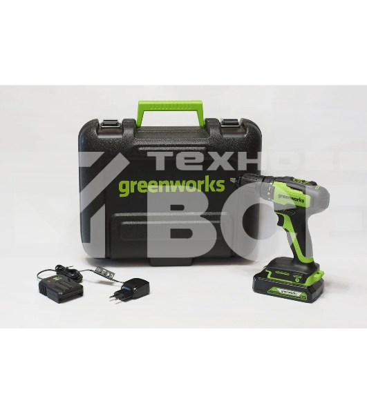 Дрель-шуруповерт Greenworks 3704007UA, Аккумуляторная, 24В