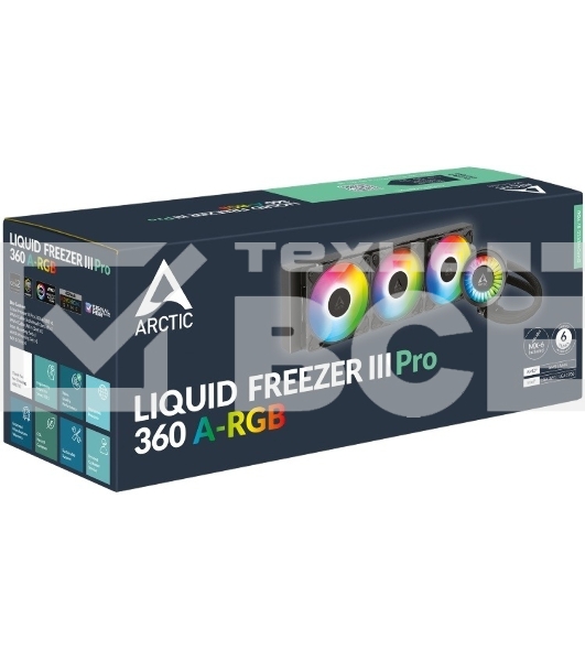 Жидкостная система охлаждения Arctic Cooling Liquid Freezer III Pro 360 ARGB Multi Compatible ACFRE00184A черный 120мм алюминий+медь 3000rpm 4-pin