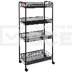 Этажерка ЗМИ Ладья 24К черный, на колесиках Э342Ч, фото 1