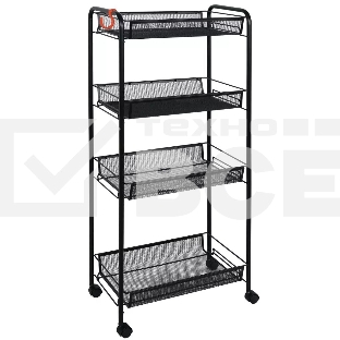 Этажерка ЗМИ Ладья 24К черный, на колесиках Э342Ч