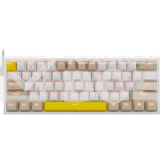Клавиатура проводная REDRAGON Fizz RU,Rainbow,бежевый/желтый,red свитч