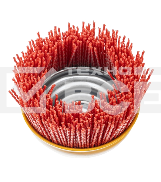 Щетка для УШМ Denzel 100 мм, чашка, нейлоновая щетина, М14