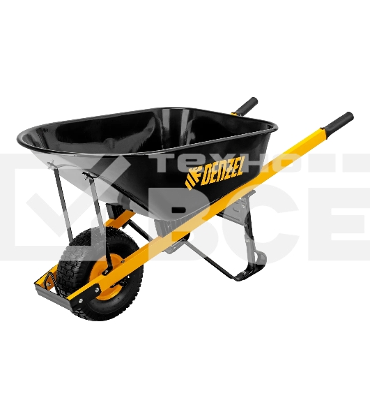 Тачка строительная Denzel усиленная, объем 140 л, 230 кг, колесо 15х6.00-6