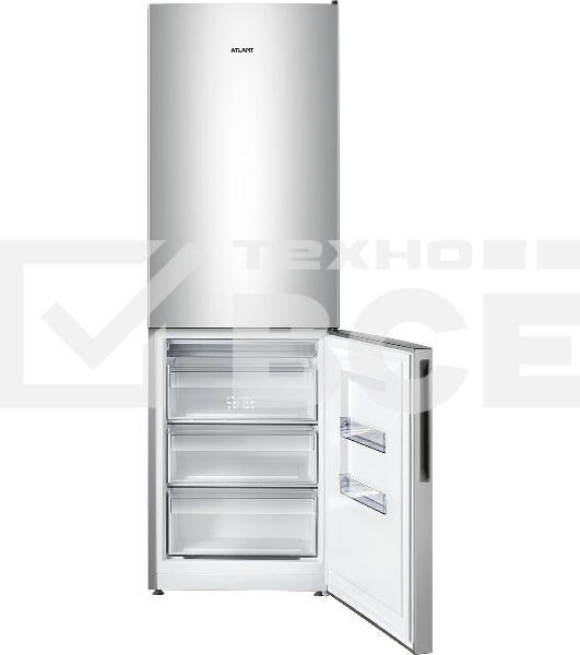 Холодильник Atlant XM-4621-181 серебристый двухкамерный 205/119л морозилка снизу