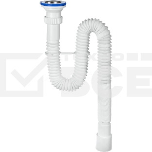 Сифон МИНИ ЭЛИТ гофрированный с нержавеющей чашкой D70 мм удлинённый L1200 мм 1'1/2 - D40/50