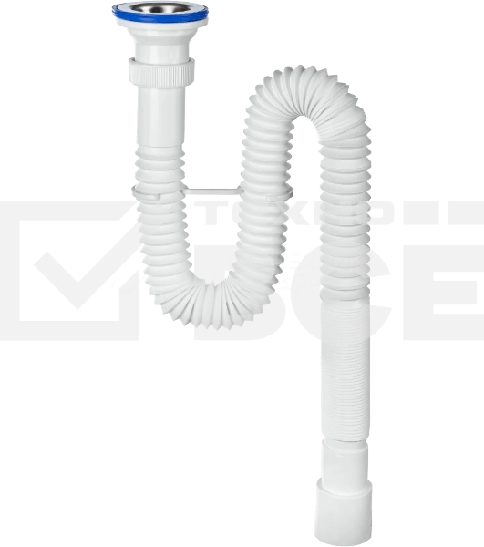 Сифон МИНИ ЭЛИТ гофрированный с нержавеющей чашкой D70 мм удлинённый L1200 мм 1'1/2 - D40/50