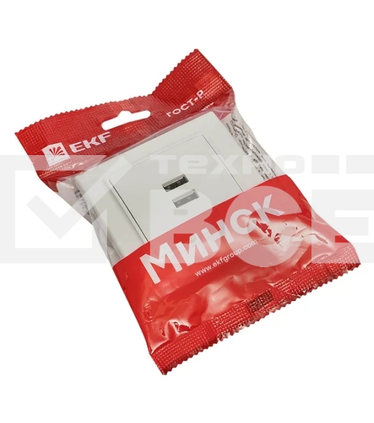 Розетка EKF ERR-2USB-100 Минск USB 2-местная СП 2,1А белая