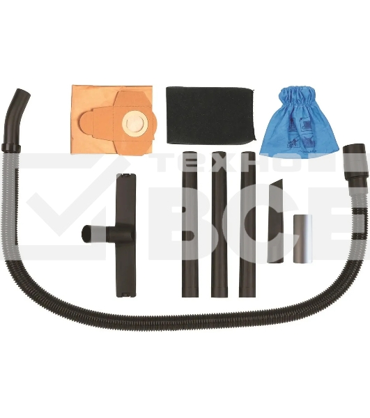 Строительный пылесос Einhell TC-VC 1820 S Kit серебристый/красный, 1250 Вт, уборка сухая/влажная, пылесборник мешок, 20 л