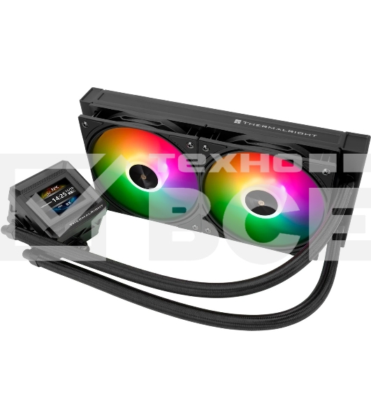 Водяное охлаждение для процессора Thermalright Frozen Warframe SE 240 ARGB Black (240mm, LED temp., Black, ARGB/ Fans: 2x120mm, 70.84CFM, 29.8dBA, 2000RPM/ Pump height 59mm, Rad thickness 27mm/ S: 1851, 1700, 1200, 115X, AM5, AM4)