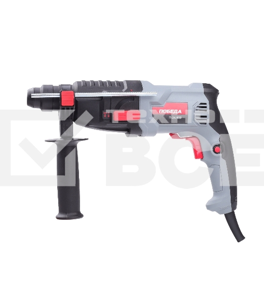 Перфоратор ПОБЕДА П-24/800, SDS+, 800Вт, 1200об/мин, 5300уд/мин, макс. диаметр бурения 24мм, дополнительная рукоятка, глубиномер, кейс