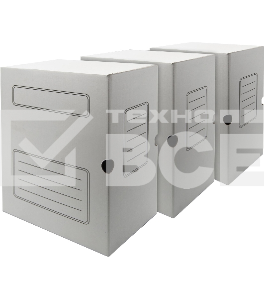 Короб архивный Silwerhof 1914767 микрогофрокартон корешок 150мм, белый (упаковка: 3шт)