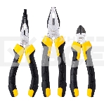 Набор плоскогубцев Deli DL2008Z-3 8-дюймовые комбинированные плоскогубцы, 6-дюймовые длинногубцы, 6-дюймовые диагональные плоскогубцы. Высокоуглеродистая сталь. Двухкомпонентная ручка, фото 1