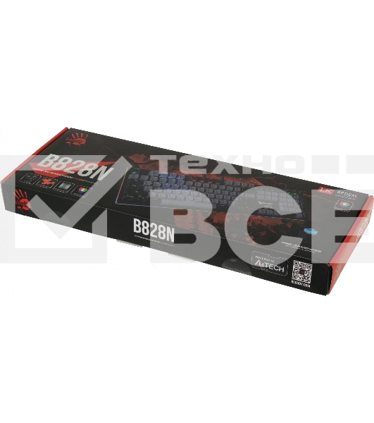 Клавиатура проводная A4Tech Bloody B828N USB черный/серый