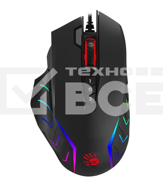 Мышь проводная A4Tech Bloody J95s черный, 8000 dpi, USB, кнопки - 9