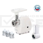 Мясорубка электрическая Аксион М25.03 белый, 1500 Вт, 1.7 кг/мин, защита от перегрузки, насадки - 5, фото3