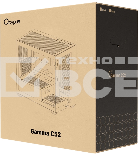 Корпус Ocypus Gamma C52 BK, Micro-Tower, чёрный