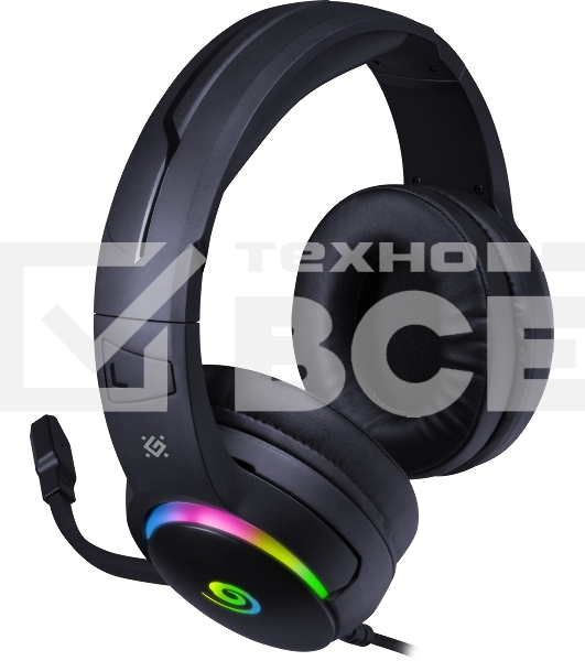 Гарнитура Defender Debor чёрный, проводная, USB, подсветка