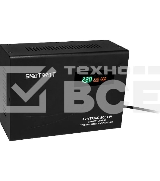 Стабилизатор напряжения Smartwatt AVR Triac 500TW 500ВА черный