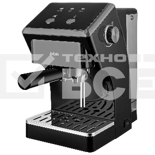 Кофеварка рожковая BBK BCM1503 черный/серый, исп. кофе - молотый, 1.5 л, 1050 Вт, 15 Бар