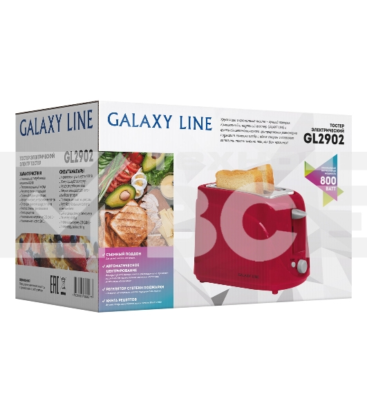 Тостер Galaxy GL 2902 красный