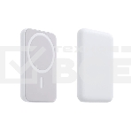 Портативное беспроводное зарядное устройство Power Bank (аккумуляторная батарея) 5000 mAh, MagSafe, белый Rexant, фото 1