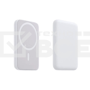 Портативное беспроводное зарядное устройство Power Bank (аккумуляторная батарея) 5000 mAh, MagSafe, белый Rexant