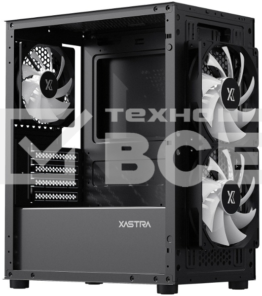 Компьютерный корпус XASTRA A303M 3FRGb Black mATX/Mesh/ tempered glass/2x140мм + 1x120мм FRGb fans/ A303M-2FC14F-1FC12F