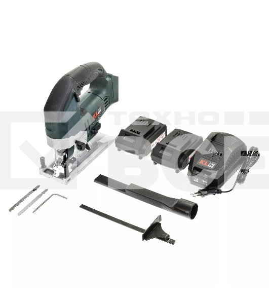 Лобзик электрический профессиональный бесщеточный KLPRO KLDT18B-20 (18В, Li-ion-2шт, 2.0А·ч, патрубок для пылесоса, полотна (дерево/металл, З/У, кейс)