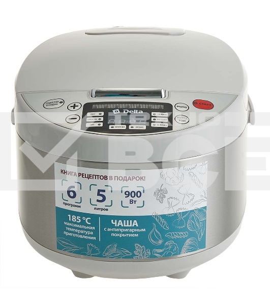 Мультиварка DELTA DL-6529 белый, 900 Вт, 5л, 6 ПРОГРАММ (4)