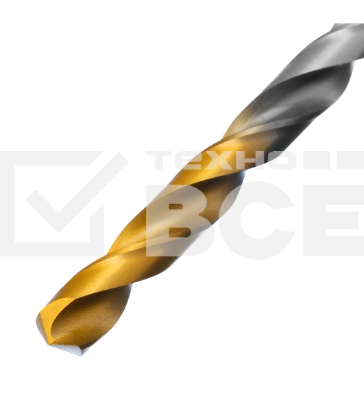 Сверло спиральное по металлу Denzel 7,0 х 156 мм, Р6М5, Golden Tip, удлиненное