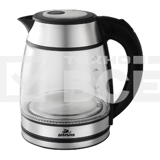 Чайник электрический Добрыня DO-1262 S серебро, 1,8л, 1,8кВт