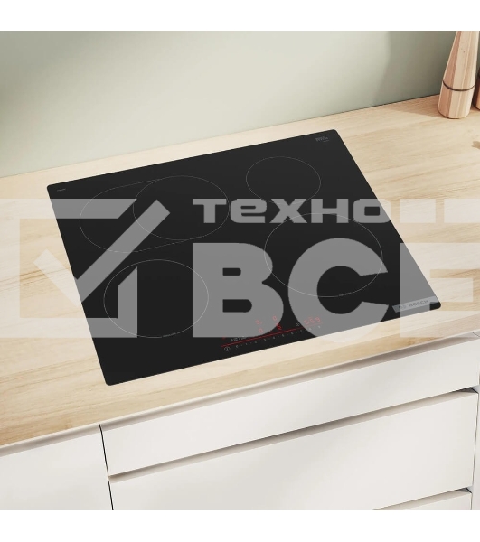 Индукционная варочная панель Bosch PIF61RHB1E 60 см, индукция, скошенные края, сенсорное управление, черный