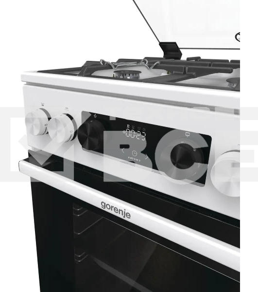 Плита Газовая Gorenje GGI5C22WF, газовая духовка, стеклянная крышка, чугун, белый
