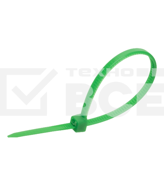 Хомуты Сибртех 150 х 2,5 мм, пластиковые, зеленые, 100 шт.