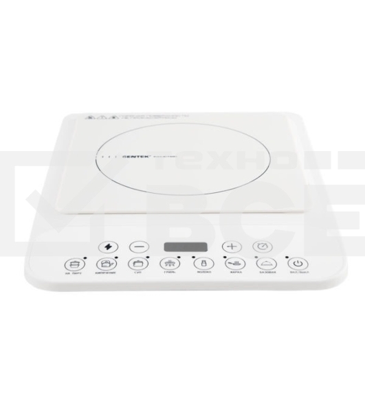 Плита настольная электрическая Centek CT-1517 белый, 2 кВт, индукция, конфорки - 1, стеклокерамика, сенсор
